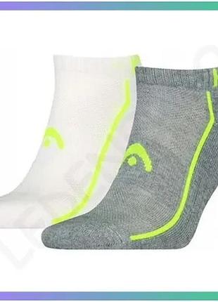 Спортивные носки head performance sneaker 2p серые и белые для мужчин размер 39-42 2 пары sku_701229023-004
