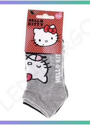 Шкарпетки hello kitty сірі чорні для дітей 27-30 днів повсякденні шкарпетки з принтом комфортні sku_37712-1