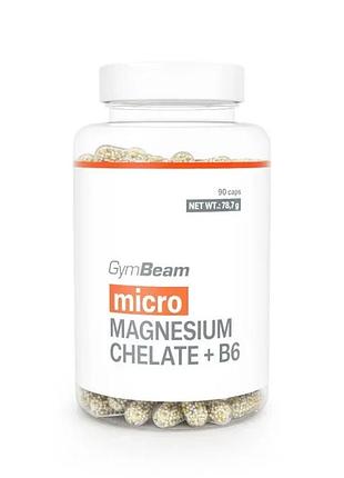 Мікро магній хелат + в6 - gymbeam, 90 капсул