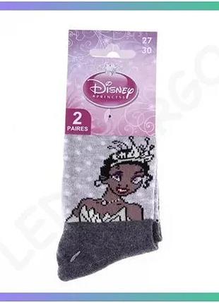 Шкарпетки princess raiponce/tiana 2p светло-серые для девочек 24-26 65% хлопок 32% полиэстер 3% эласта sku_83891420-2
