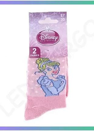 Шкарпетки disney princess 2 пары розовые для девочек 24-26 65% хлопок 32% полиэстер 3% эластан sku_83891420-1