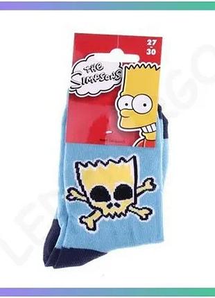 Шкарпетки simpson bart tete de mort голубые для детей 27-30 дышащие комфортные носки sku_83897612-5