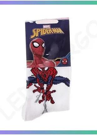 Шкарпетки spider man белые для детей 23-26 дышащие комфортные с принтом супергероя sku_83892247-1