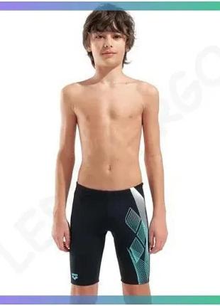 Плавки-шорти для хлопчиків arena sea water swim jammer чорний бірюзовий для плавання 116 см sku_008995-508