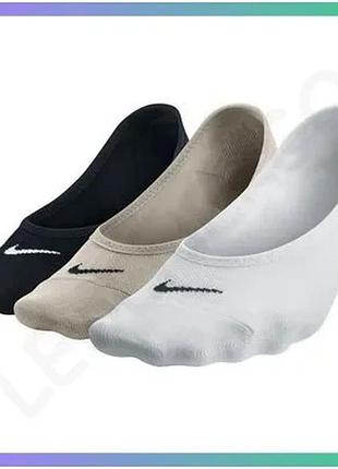 Шкарпетки nike everyday ltwt foot чорний білий бежевий для жінок 34-38 спортивні 3 пари sku_sx4863-900