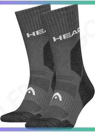 Шкарпетки head hiking all climates crew 2p серые для мужчин 39-42 туристические спортивные носки sku_701229024-002