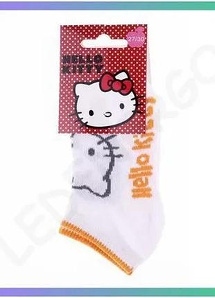 Шкарпетки hello kitty білий помаранчевий дитячі 31-34 для повсякденного носіння з принтом sku_83890528-8