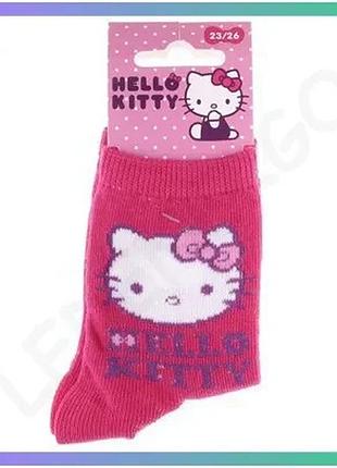 Шкарпетки hello kitty пурпурні для дітей 19-22 з бавовни комфортні дитячі шкарпетки з принтом sku_32770-4