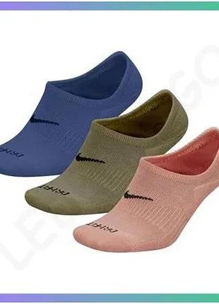 Шкарпетки nike u nk everyday plus cush footie мультиколор 34-38 для женщин 3 пары спортивные sku_dh5463-995