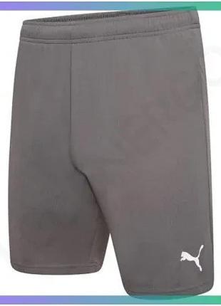 Шорти puma teamrise сірі чоловічі l футбольні стильні шорти для тренувань та відпочинку sku_704942-13