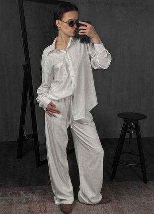 Костюм женский летний fiona рубашка и штаны легкий повседневный s–xl