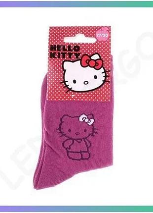 Шкарпетки hello kitty рожеві дитячі 27-30 для дівчаток повсякденні комфортні шкарпетки з принтом sku_32769-5