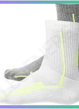 Шкарпетки head all sports performance shortcrew 2p серые и белые для мужчин размер 43-46 спортивные но sku_701229021-004