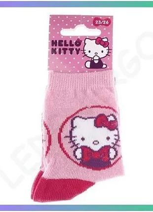 Шкарпетки hello kitty блідо-рожеві дитячі 19-22 для повсякденного носіння з принтом комфортні sku_32770-7