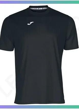 Футболка joma combi черная для мужчин l с круглым вырезом из полиэстера для футбола и тренировок sku_100052.100