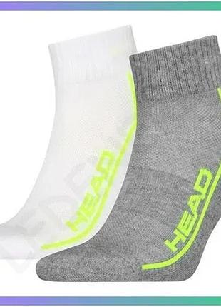Спортивные носки head all sports performance quarter 2p серые белые для мужчин 43-46 2 пары sku_701229022-004