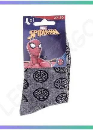 Шкарпетки spider man темно-серые для детей 27-30 с принтом для повседневного ношения sku_83892247-7
