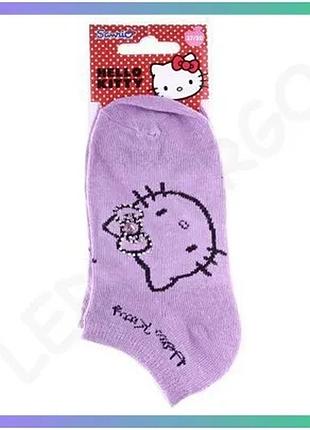 Шкарпетки hello kitty бузкові для дітей 31-34 комфортні дихаючі шкарпетки з принтом для повсякденного sku_83846423-5