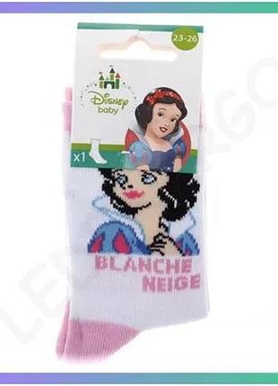 Шкарпетки princess blanche neige білий рожевий для дітей 23-26 дихаючі комфортні з принтом мультфільму sku_43891047-6