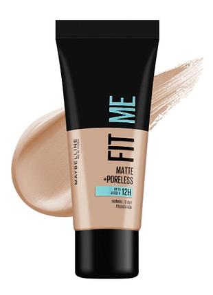 Матувальний тональный крем maybelline new york fit me! matte + poreless foundation 105 natural ivory, 30 мл