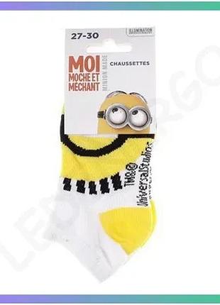 Шкарпетки minion білий 27-30 дитячі повсякденні з принтом для хлопчиків та дівчаток комфортні sku_83890147-1