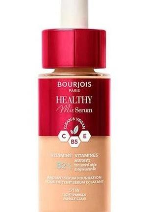 Тональная основа для лица bourjois healthy mix serum foundation 51w light vanilla, 30 мл