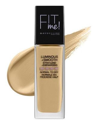 Рідка тональна основа maybelline new york fit me luminous & smooth liquid foundation 220 natural beige, 30 мл