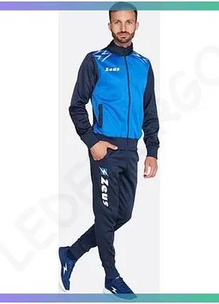 Спортивный костюм zeus tuta easy темно-синий и голубой для мужчин xxxl тренировки и повседневная носка sku_z01575