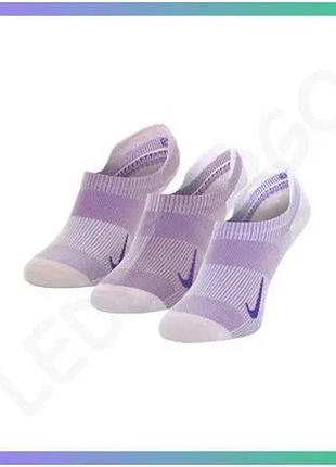 Шкарпетки nike w nk everyday plus ltwt ns 3pr сірі фіолетові жіночі 34-38 для спорту та активного відп sku_cv2964-970