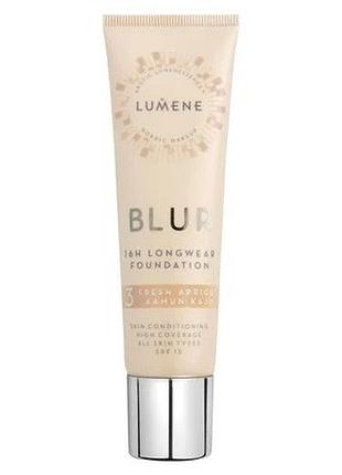 Крем тональний стійкий lumene blur 16h longwear foundation spf 15 (3 fresh apricot), 30 мл