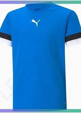 Футболка puma teamrise jersey jr синя дитяча для футболу 176 см спортивна футболка для хлопців sku_704938-02