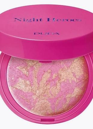 Румяна-хайлайтер pupa night heroes highlighter blush, 2 г