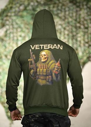 Мужское милитари худи trenash veteran (масло) - тактическая толстовка с капюшоном, патриотическое худи цвета хаки