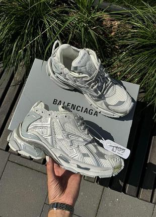 Сріблясті кросівки balenciaga runner trainer nylon silver x баленсіага раннер 39