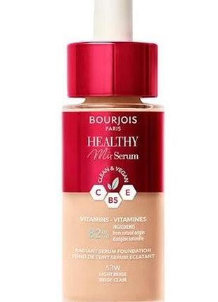 Тональная основа для лица bourjois healthy mix serum foundation 53w light beige, 30 мл