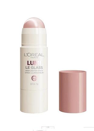 Хайлайтер-стик для обличчя з ефектом глянцю l'oreal paris lumi le glass 620 pink ballet, 5 г
