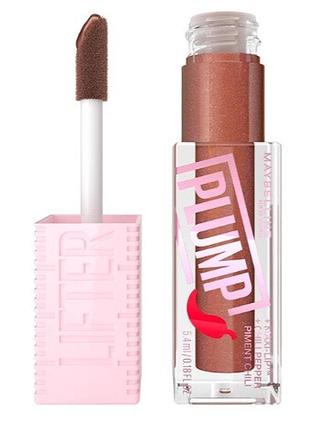 Блиск-плампер для губ maybelline new york lifter plump з екстрактом перцю чилі 007 cocoa zing, 5.4 мл