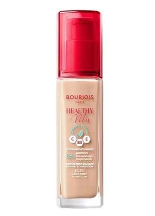 Тональная основа для лица bourjois healthy mix clean & vegan 50.5n light ivory, 30 мл