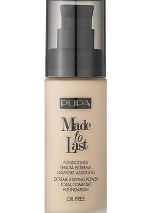 Тональна основа для обличчя pupa made to last foundation 002 ivory, 30 мл