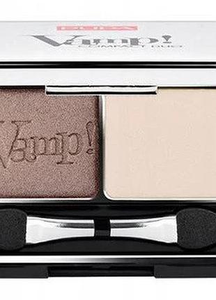 Двойные компактные тени pupa vamp! compact duo 006 brown vanilla, 2,2 г