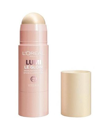 Хайлайтер-стик для обличчя з ефектом глянцю l'oreal paris lumi le glass 635 glowy golden couture, 5 г