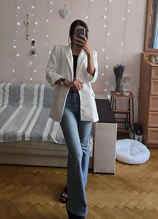 Пиджак zara, s / белый женский пиджак