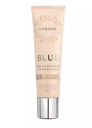 Крем тональний стійкий lumene blur 16h longwear foundation spf 15 (0.5 fair nude), 30 мл