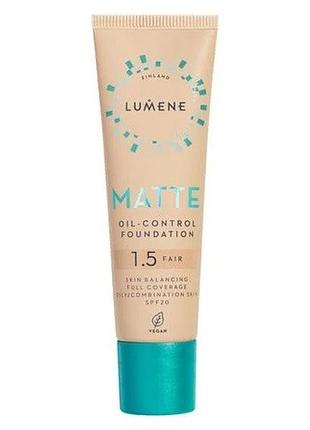 Тональна основа матуюча lumene matte oil-control foundation spf 20 (1.5 fair), 30 мл