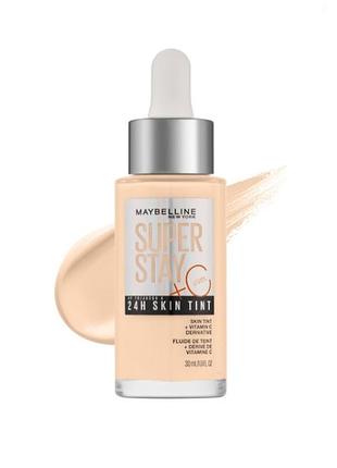 Стійкий тональний флюїд для обличчя maybelline new york superstay skin tint з вітаміном с- 5.5, 30 мл