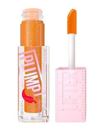 Блиск-плампер для губ maybelline new york lifter plump з екстрактом перцю чилі 008 hot honey, 5.4 мл