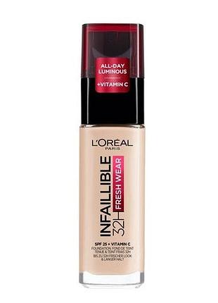 Тональний крем для обличчя l'oreal paris infaillible 32h fresh wear foundation spf 25 015 porcelain, 30 мл