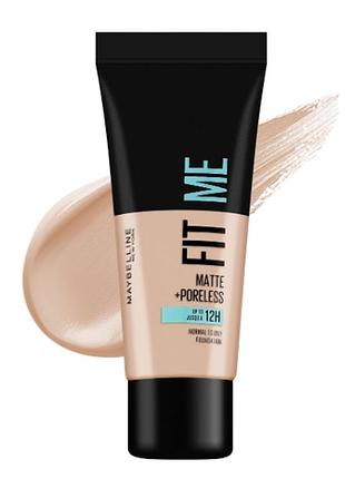 Матувальний тональный крем maybelline new york fit me! matte + poreless foundation 104 soft ivory, 30 мл