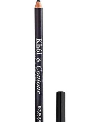 Карандаш для глаз bourjois khol&contour 001 noir-issime, 1.2 г