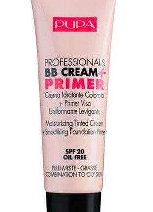 Тональный крем pupa professionals bb cream + primer spf 20 - 02 для комбинированной и жирной кожи, 50 мл